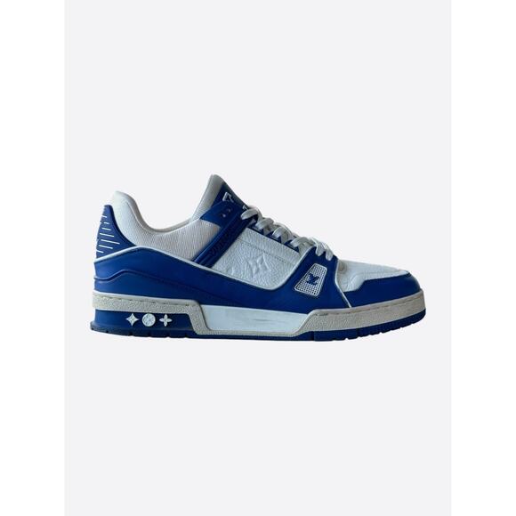 Louis Vuitton Blue & White Monogram Trainers - Picture 1 of 8